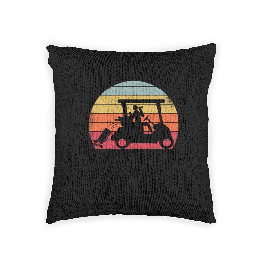 Beer Golf Cart Funny Golfer Vintage Golfing Quotes Woven Pillows