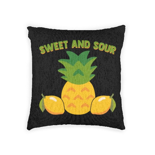 Pineapple And Lemon Vibes For Sweet And Sour Woven Pillows