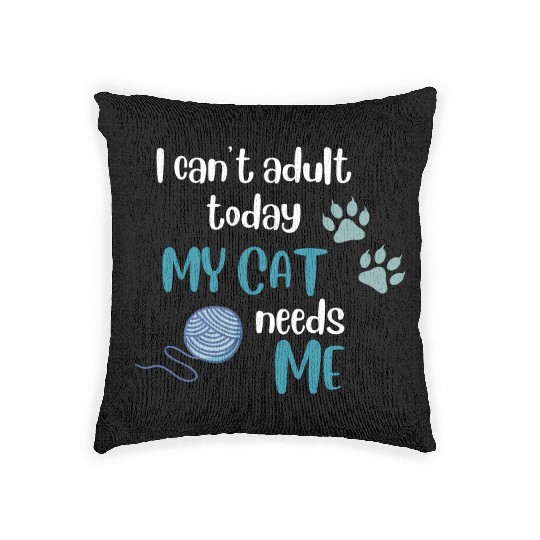 Cat Meme Funny Woven Pillows