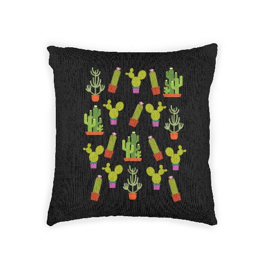 Cactus Succulent Plants Nature Colorful Aztec Woven Pillows
