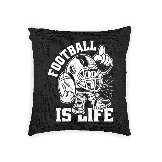 Football Is Life American Football Lover Game Day Woven Pillows