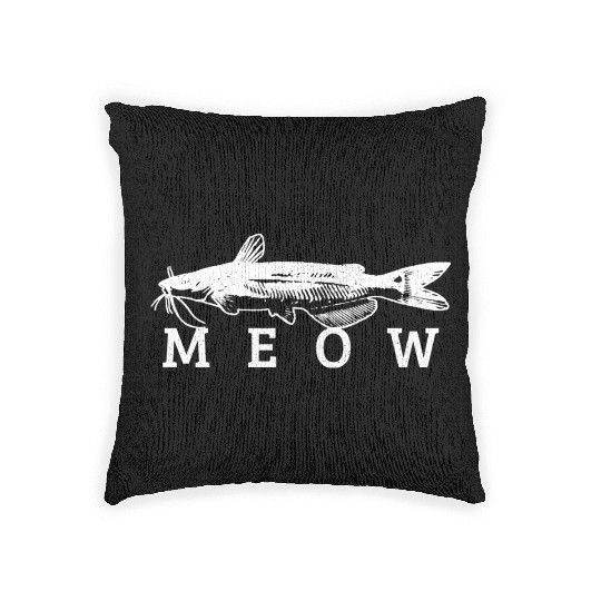 Catfish Meow Catfishing Fishing Fisherman Woven Pillows