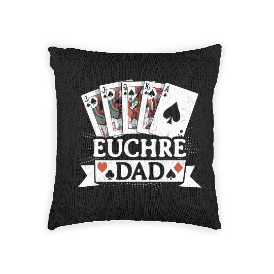 Euchre Dad Father Card Game Woven Pillows