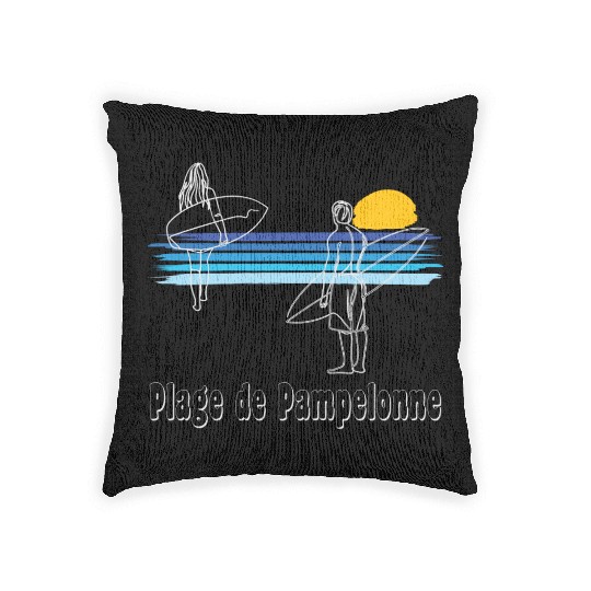 Plage De Pampelonne Saint Tropez Surfing Beach Woven Pillows