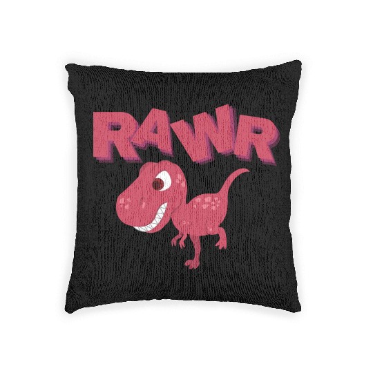 Rawr Cute Rex Dino Extinct Lover Tyrannosaurus Woven Pillows