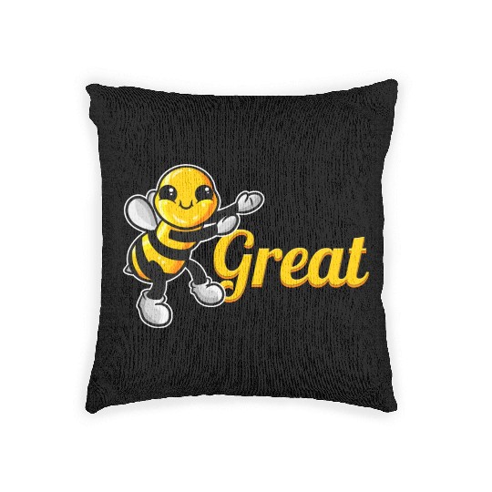 The Cute Bee Says Be Great The Bee Woven Pillows