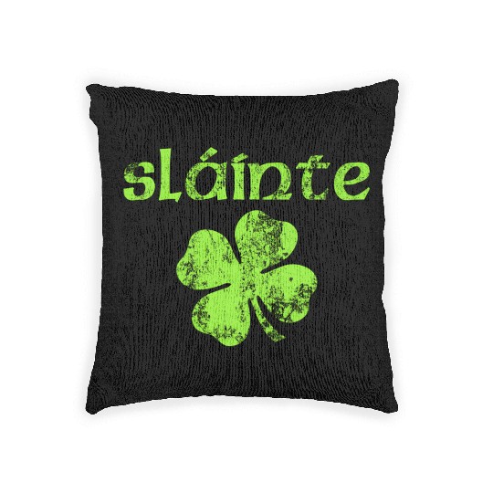 Slainte Cheers Health Fun St Patric Day Woven Pillows