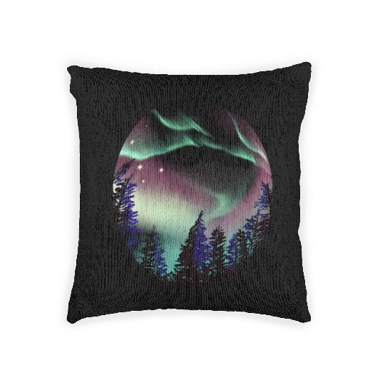 Northern Lights Aurora Borealis For Or Woven Pillows
