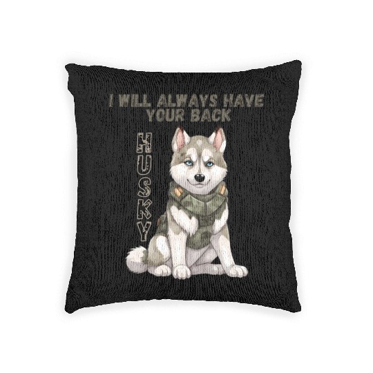 Cute Beautiful Love Husky Puppy Dog Design Woven Pillows