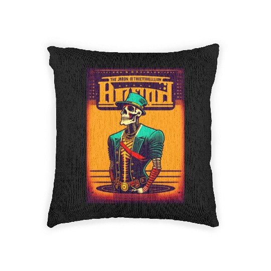 Run skull punk rock Woven Pillows