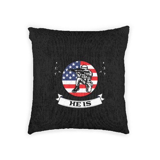 He Is Not Just A Soldier Patriotic Usa Son Woven Pillows