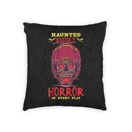 Funny Horror Football Fan Horror Obsessed Horror Woven Pillows