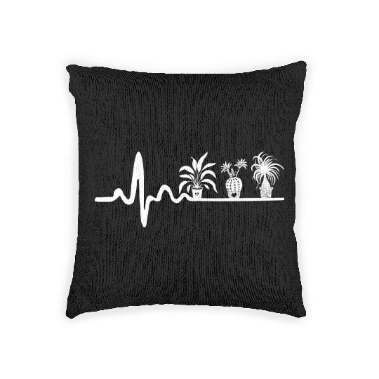 Plant Lover Heartbeat Indoor Plants Woven Pillows