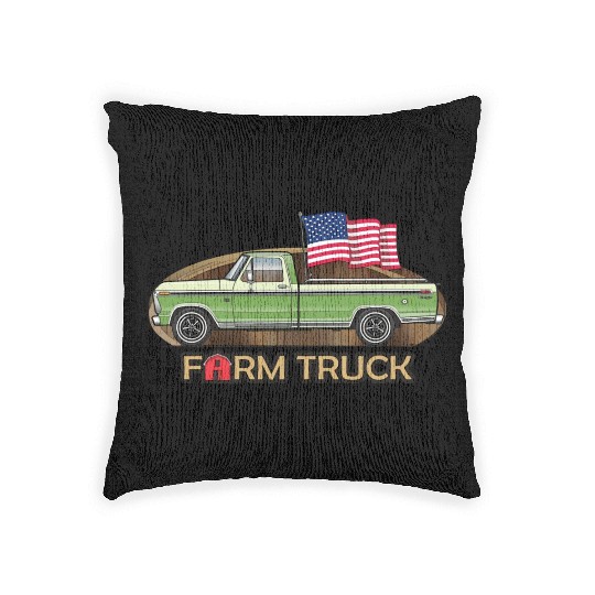 Farm Truck Green Woven Pillows