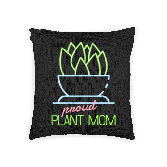 Proud Plant Mom Neon Style Woven Pillows