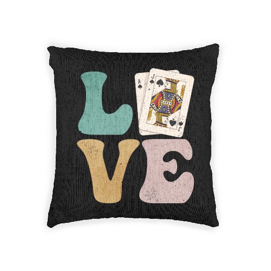 Blackjack Gambling Cards Woven Pillows