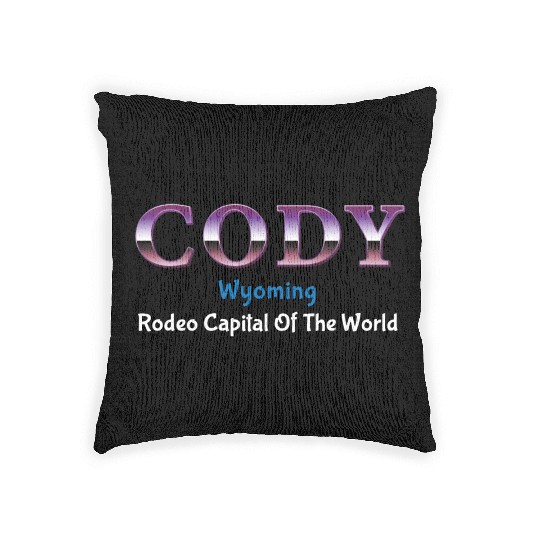 Cody Wyoming Rodeo Capital Of The World Woven Pillows