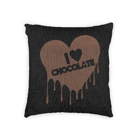 I Love Chocolate Candy Heart Lover Woven Pillows