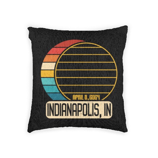 Total Solar Eclipse Indiana Indianapolis 4 28 2024 Woven Pillows