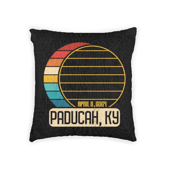 Total Solar Eclipse Kentucky Paducah April 28 2024 Woven Pillows