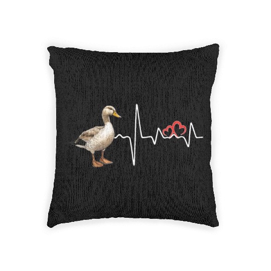 Duck Hunting Love Heartbeat Duck Hunter Woven Pillows
