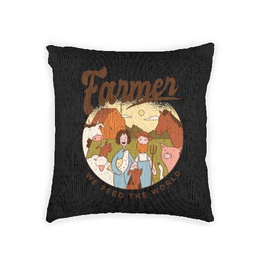 Farmer We Feed The World Woven Pillows