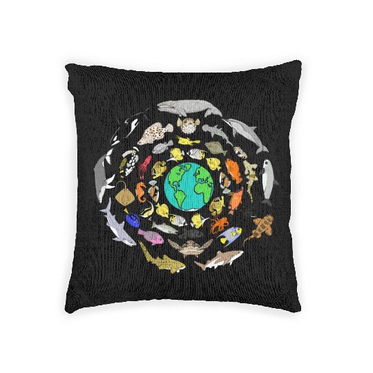 World Oceans Day Sea Life Woven Pillows
