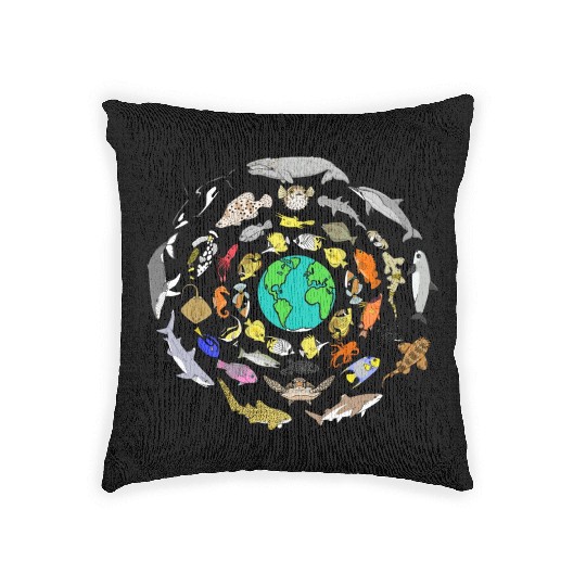 World Oceans Day Sea Life Woven Pillows