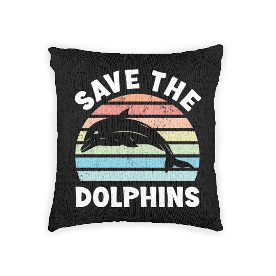 Save The Dolphins Woven Pillows