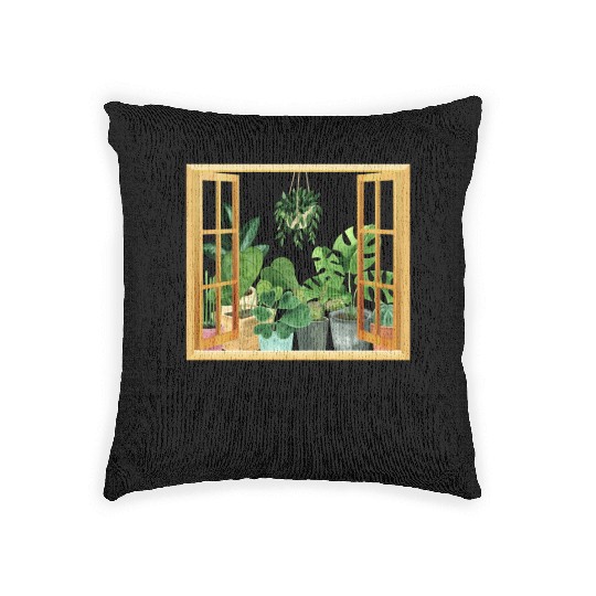 Proud Plant Mom A Plant Lover s Window Woven Pillows