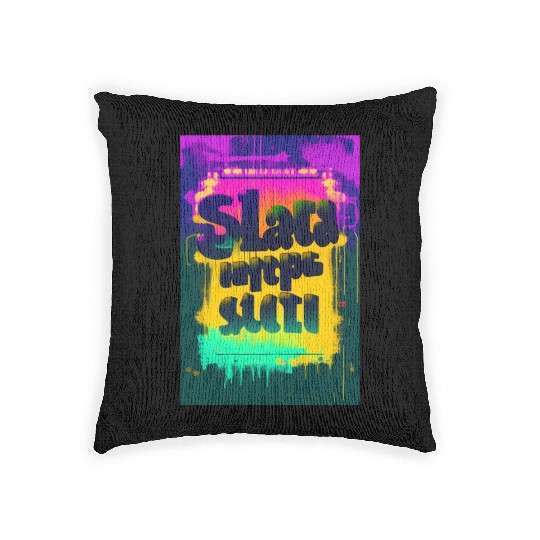 Vintage Grunge Woven Pillows design with graffiti 1
