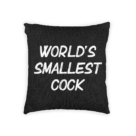 World s Smallest Cock Woven Pillows