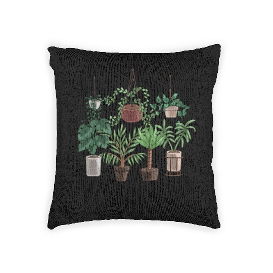 Plant Mom Potted Plant Lover Woven Pillows