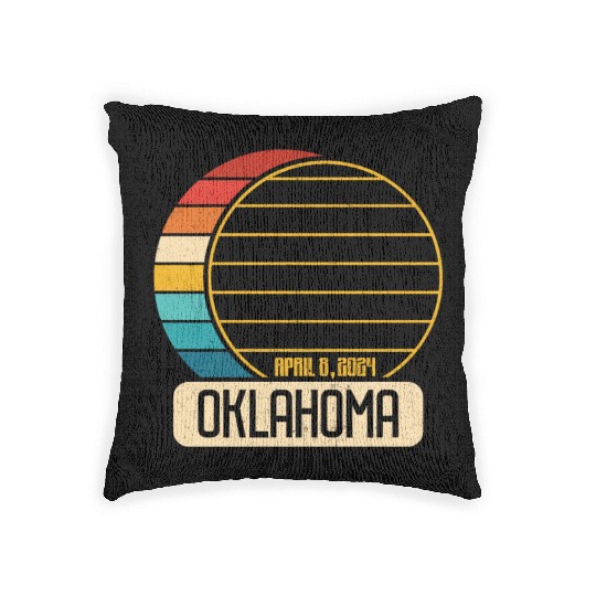 Total Solar Eclipse Oklahoma April 28 2024 Eclipse Woven Pillows