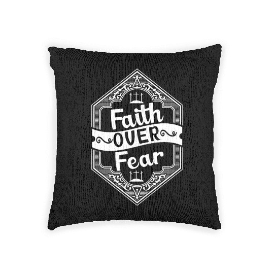 Faith Over Fear Love Jesus Christian Christmas Woven Pillows
