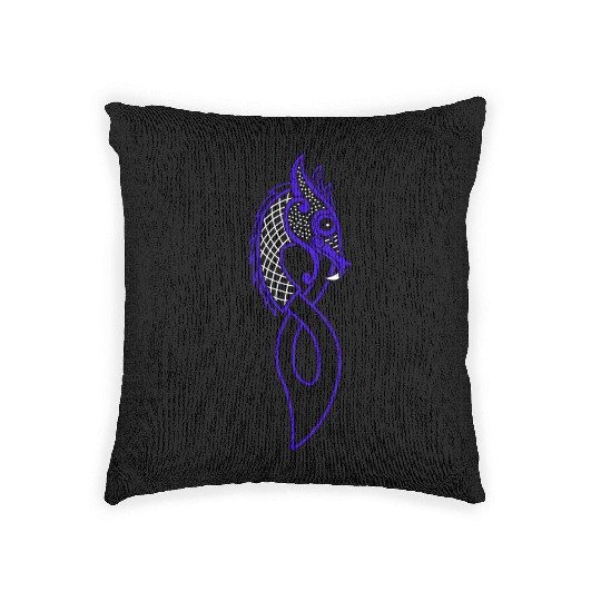Jormungand dragon blue Woven Pillows