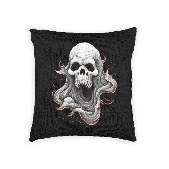 Eerie Halloween Ghoul Art, Spooky Season Delight 3 Woven Pillows