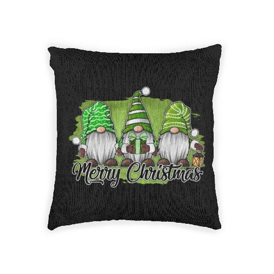 Merry Christmas Gnomes Christmas Xmas Holiday Woven Pillows