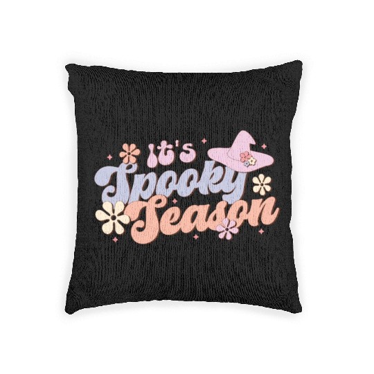 It's Spooky Season, Happy Halloween Day Woven Pillows