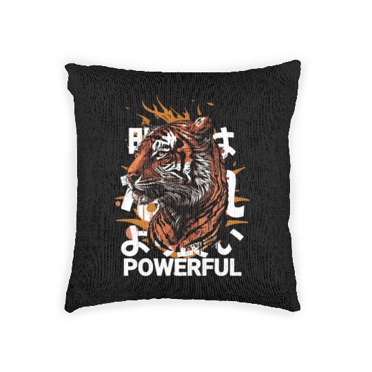 Powerful of tiger: Unique Ai tiger design Woven Pillows