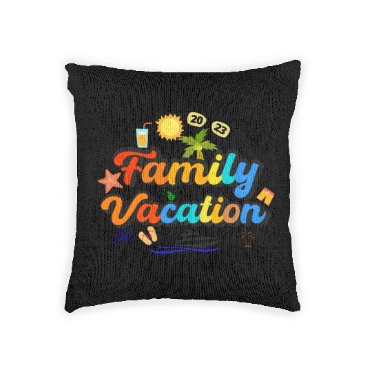 family vacation 2023 - cruise squad - funny cruise Woven Pillows