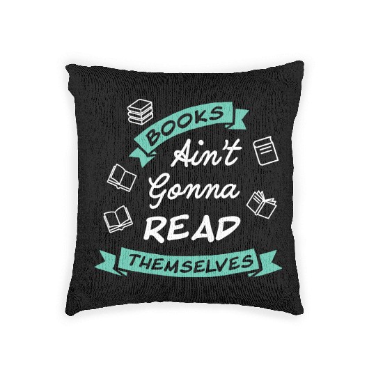 Funny Reading Teacher Bookworm Bookstore Book Woven Pillows