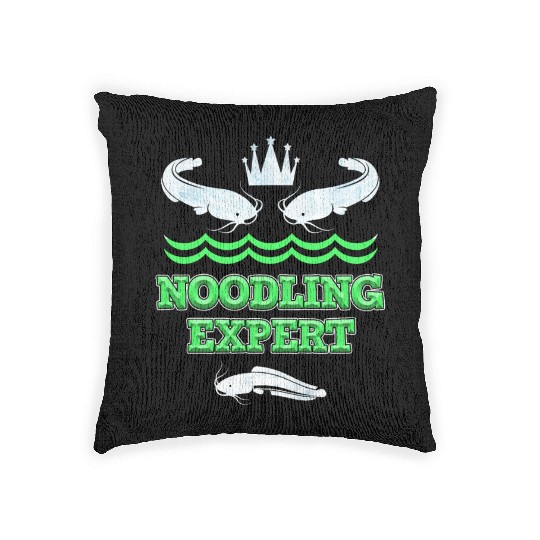Noodler Catfish Fishing Noodling Expert Woven Pillows