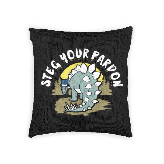 Dinosaur T For Stegosaurus Woven Pillows