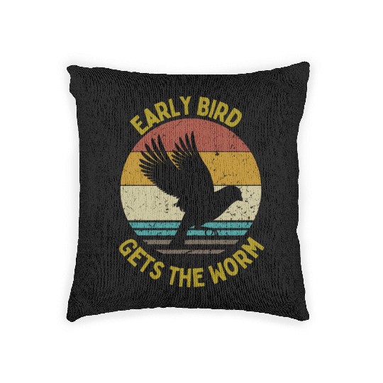 Early Bird Gets The Worm Woven Pillows