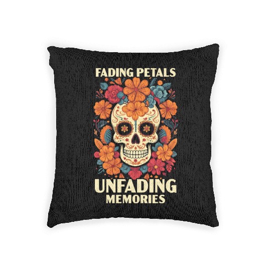 Dia De Los Muertos Sugar Skull Mexican Holiday Woven Pillows