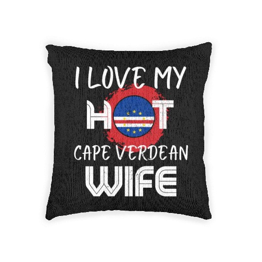 Funny I Love My Hot Cape Verdean Wife Husband Woven Pillows