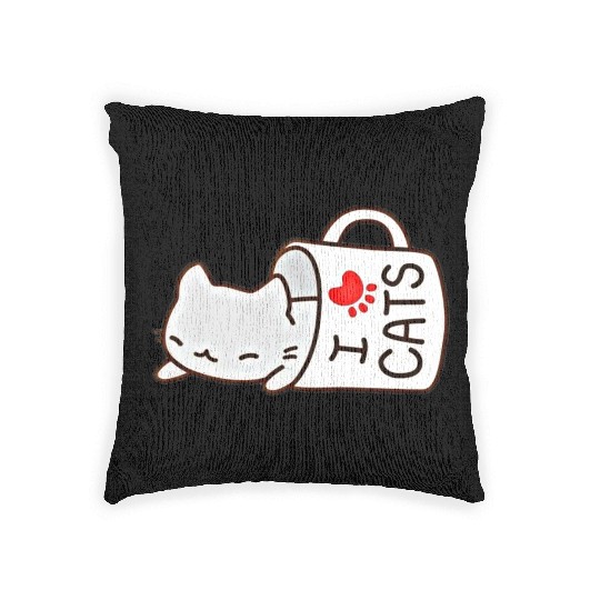 cat lover Woven Pillows