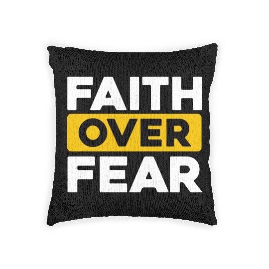 Faith Over Fear Love Jesus Christian Christmas Woven Pillows