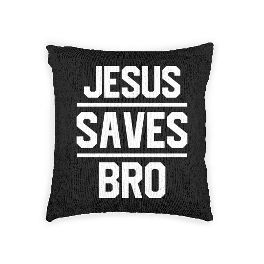 Jesus Saves Love Jesus Christian Christmas Woven Pillows
